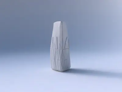 Vase curved tipping triangle with partial random triangle plates 3D print model