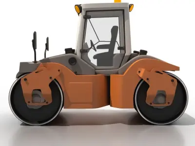 Cartoon RoadRoller 3D model