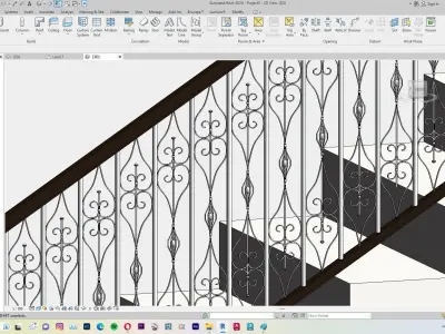 Classic Railing Revit Family type 005 3D model