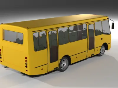 City bus of Ukraine Bogdan Low-poly 3D model
