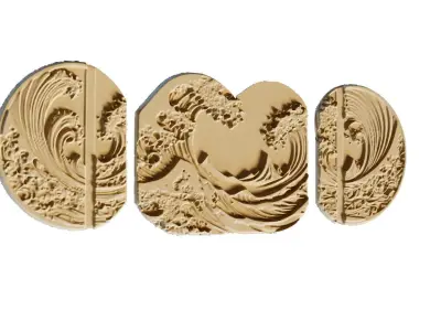 mural decor set wall panel 30 3D model purchase