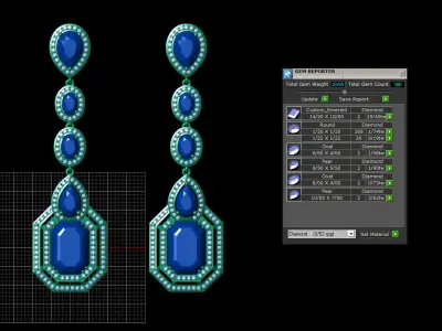 long dangle earrings  3D print model