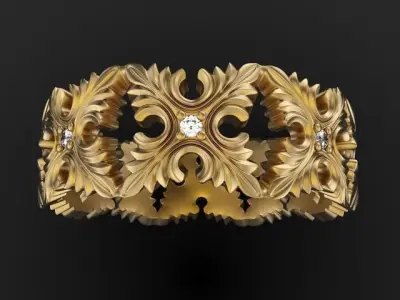 Baroque Ornaments Ring 3D print model