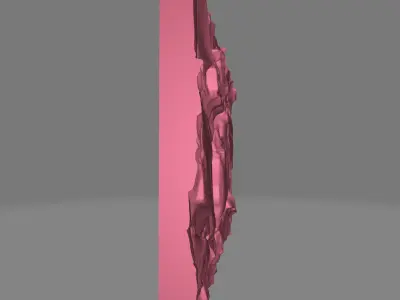 Grunge Stone Wall Segment Detail 3D model