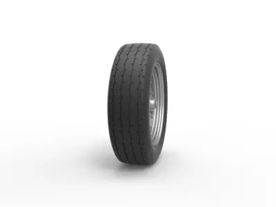 Front wheel of Vintage Funny Car Scale 1 to 25 3D print model