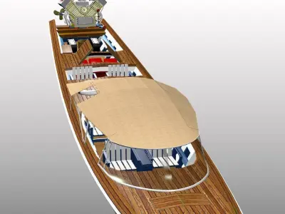 Long Tail Canoe 3D model