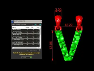  V LETTER Alphabet ROCKS PENDANT 3D print model 3D print model