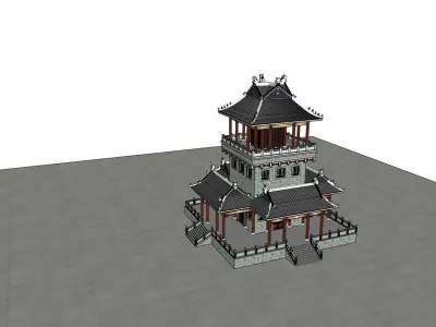 Chinese Pagoda  Low-poly 3D model