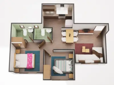3D Floor Plan Model 23 3D model