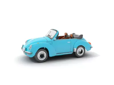 Classic Teal Convertible model pack Low-poly 3D model