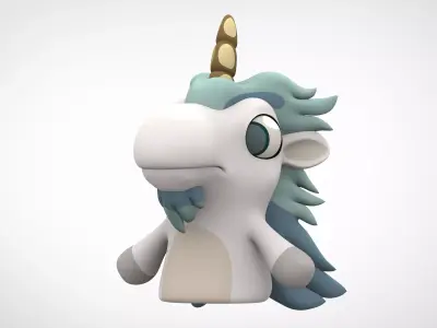 Unicorse Low-poly 3D model