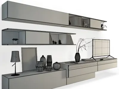 Contemporary TV Furniture 01 3D model
