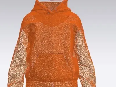 Kids female hoodie 3D model