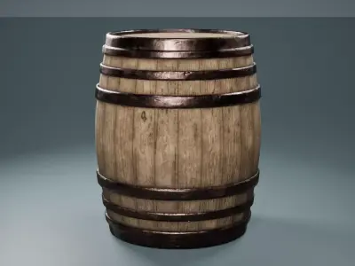 Barrels Pack - Game Ready Low-poly 3D model