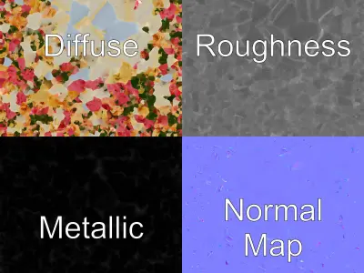 ThreeTier Wedding Cake with Flowers model pack Low-poly 3D model