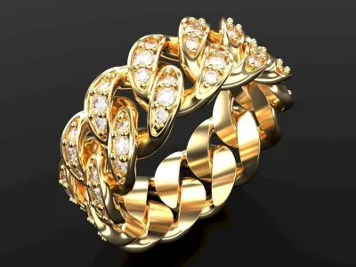 CUBAN RING SIZE 12 USA 3D print model
