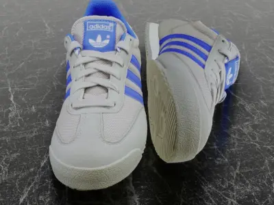 ADIDAS 3D SHOES - WHIE - BLUE - DRAGON Low-poly 3D model