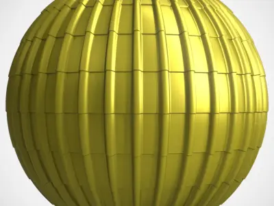 Roof Tile Materials 28- By 3 color Pbr By Sbsar 4k Low-poly 3D model