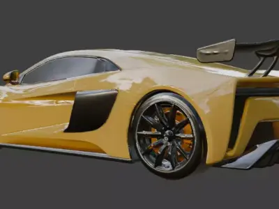 Generic Supercar Yellow 3D Model 3D model