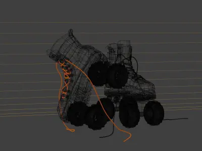 All Terrian Roller Skates Low-poly 3D model