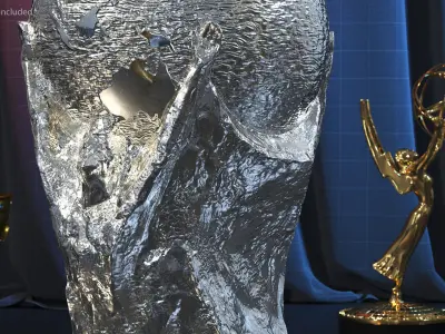 Silver Football Cup Trophy 3D model