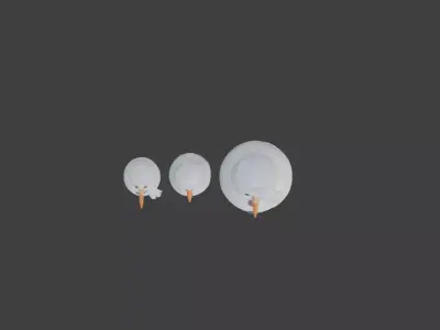 Three Little Snowman Low-poly 3D model
