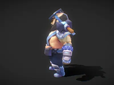 Fantasy RPG Engineer Low-poly 3D model