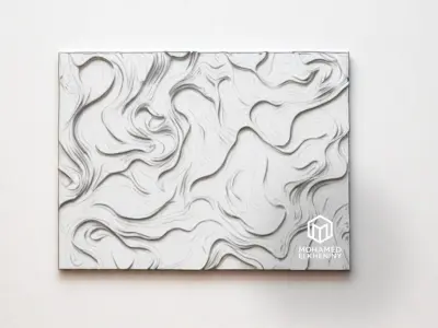 modern panel wall decor set wall relief mural CNC 107 3D model