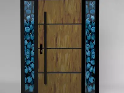 Villa Luxury Entrance Main Cast Aluminium Front Door  Free 3D model