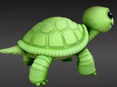 Baby Turtle Cute Articulated Tortoise 3D Print Model 3D print model