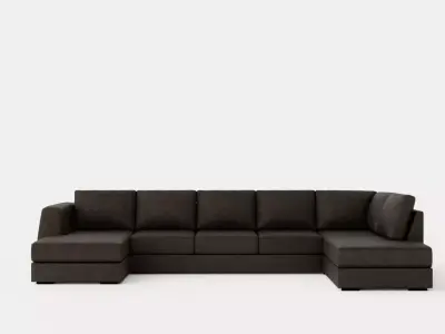 Optus U Sofa Large With Divan Left Dark Gray Low-poly 3D model