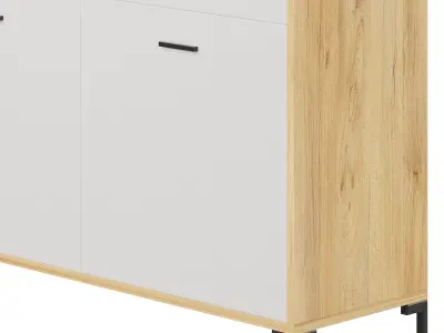 Cleveland-2 Wood White Cabinet 3D model