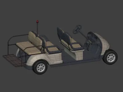 Airport - Golf Cart Low-poly 3D model