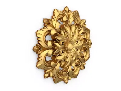 Classic circular carved decor onlay stl 02 3D print model