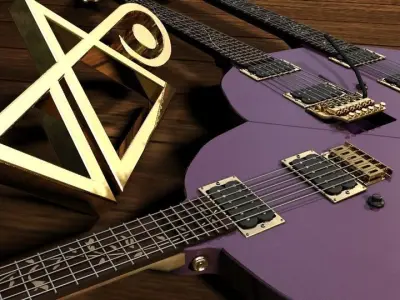 Steve Vai Heart shaped triple neck guitar 3D model