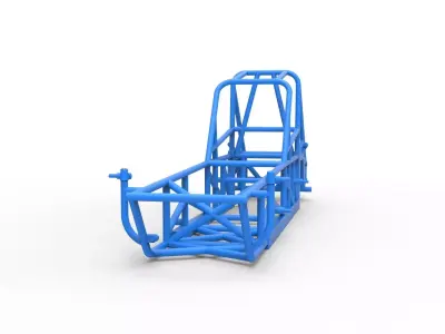 Frame of Vintage Dirt Modified stock car Version 3 Scale 1 to 25 3D print model