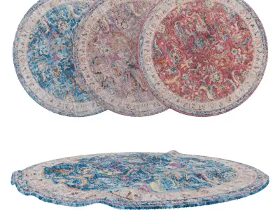 Round Rug Set 48 3D model