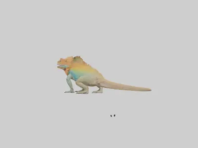 FrillNecked Lizard displaying model 3D model