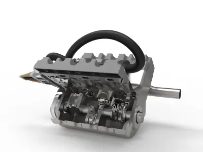 V6 Engine 3D print model