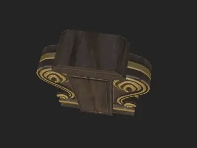 Wooden Pillar top Low-poly 3D model