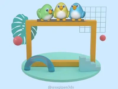 Cute birds to decorate your garden 3D print model