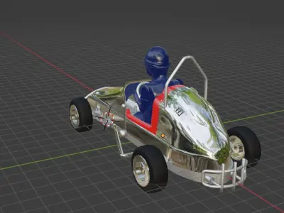 The silver Flash midget racer ready to print 3D print model