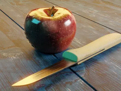 Photorealistic Apple Basket Scene - High-Detail 3D Model 3D model