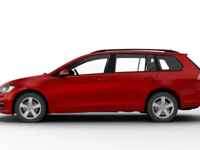 2018 volkswagen golf sportwagen Low-poly 3D model