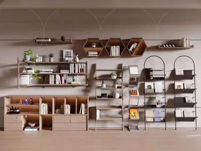 3DS MAX WABI SABI STYLE 3D SHELF DECOR SETS 0272 3D model