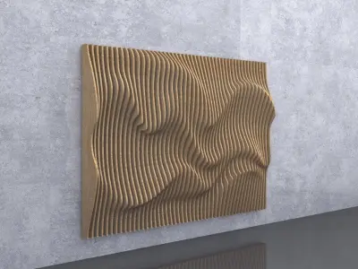 2 Different Parametric Wavy Wooden Panels  3D Model Collection