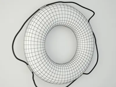 WW2 Original 1944 US Navy Life Ring 3D model