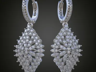 Earring 3D model 3D printable model 0105-10 Free 3D print model