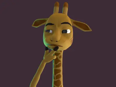 Stylized Giraffe Rigged Low-poly 3D model