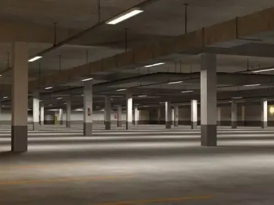 Underground parking garage 02 3D model